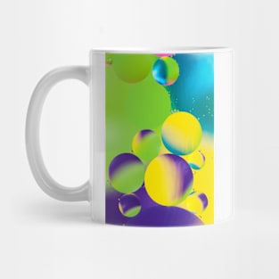 Colorful close up of oil drops in water Mug